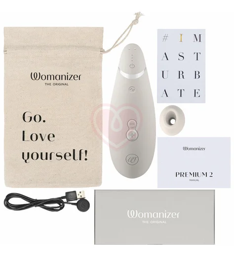 Бесконтактный клиторальный стимулятор Womanizer Premium 2 серый фото 2