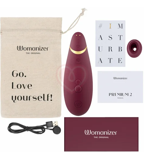Бесконтактный клиторальный стимулятор Womanizer Premium 2 красный фото 9