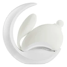 Вакуумный стимулятор с виброяйцом Osuga Obonny белый