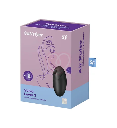 Вакуумный стимулятор с вибрацией Satisfyer Vulva Lover 3 чёрный фото 5