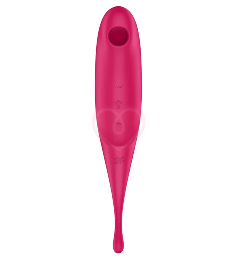 Двухсторонний вакуумный вибростимулятор Satisfyer Twirling Pro малиновый фото 2