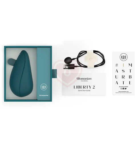 Вакуумный клиторальный стимулятор Womanizer Liberty 2 бирюзовый фото 6