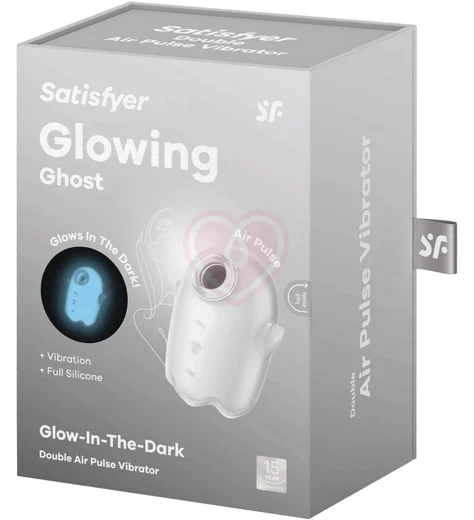 Вакуумый вибростимулятор клитора Satisfyer Glowing Ghost светящийся в темноте белый фото 2