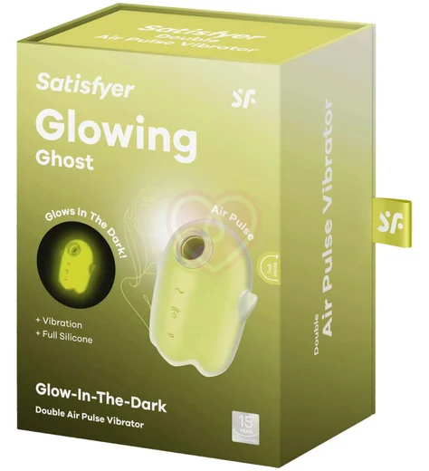 Вакуумый вибростимулятор клитора Satisfyer Glowing Ghost светящийся в темноте жёлтый фото 2