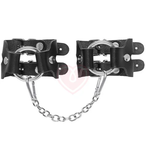 Наручники из двух ремней Crazy Handmade черные фото 2