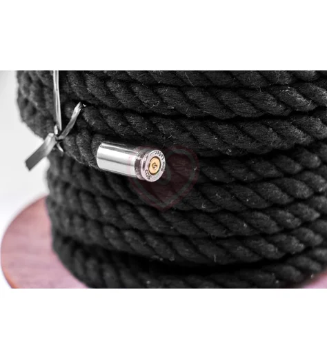 Хлопковая верёвка для шибари на катушке чёрная 5 м фото 2