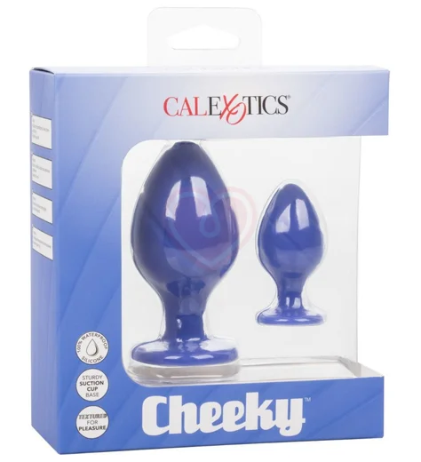 Набор из двух анальных пробок Cheeky синий фото 5