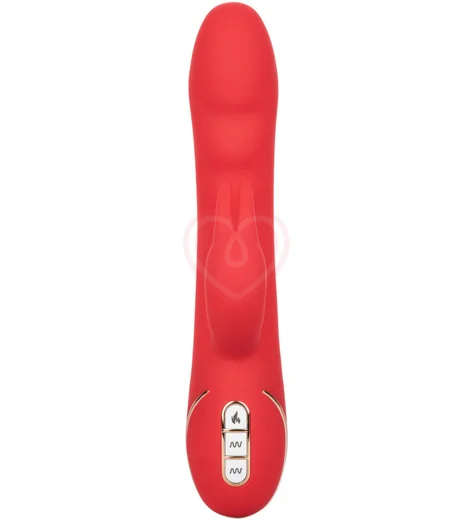 Мягкий вибратор-кролик с нагревом Signature Heated Ultra-Soft Rabbit красный фото 2