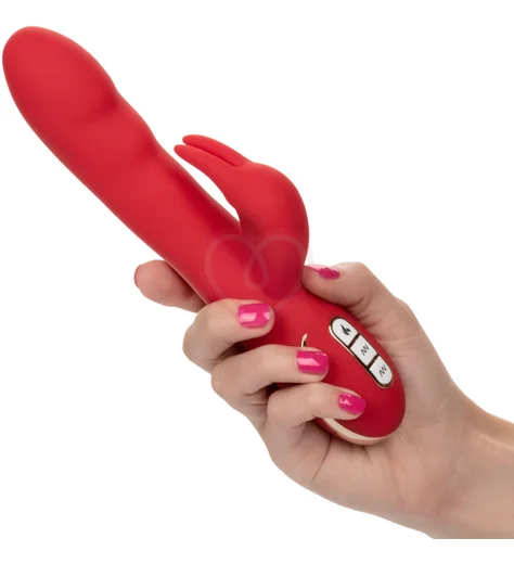 Мягкий вибратор-кролик с нагревом Signature Heated Ultra-Soft Rabbit красный фото 4