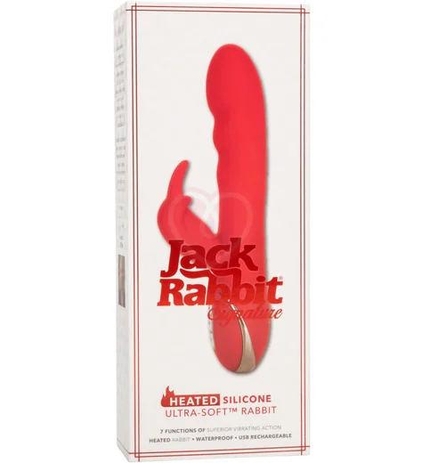 Мягкий вибратор-кролик с нагревом Signature Heated Ultra-Soft Rabbit красный фото 8