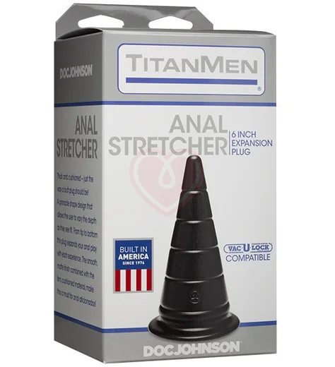 Огромный анальный стимулятор пирамида TitanMen Anal Stretcher черный фото 2
