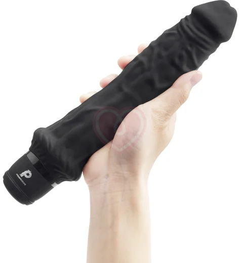 Реалистичный вибратор PowerCocks Girthy 20 см чёрный фото 2