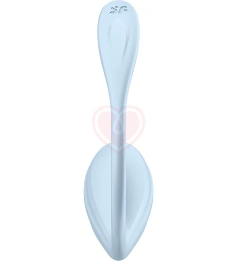 Виброяйцо Satisfyer Smooth Petal с управлением со смартфона голубое фото 3