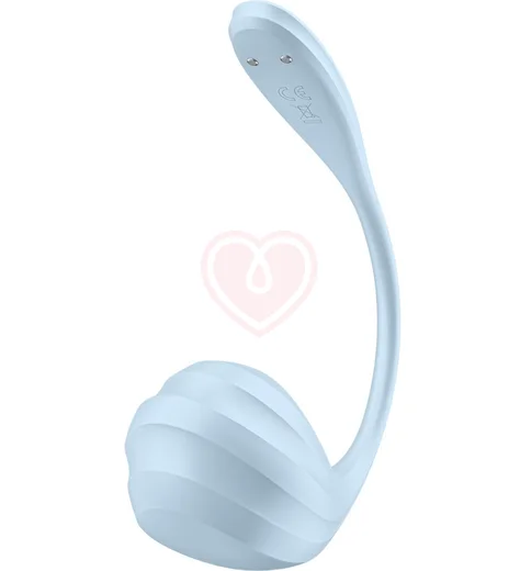 Виброяйцо Satisfyer Smooth Petal с управлением со смартфона голубое фото 4