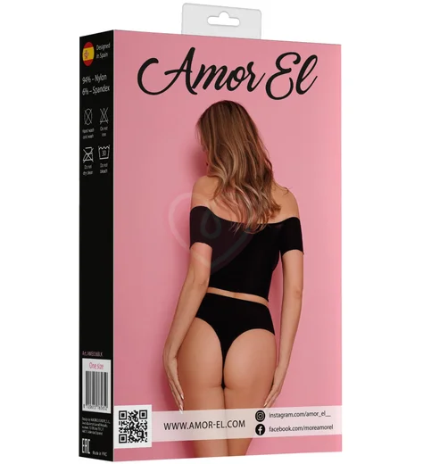 Комплект Amor El из топа и трусиков со шнуровкой чёрный фото 4