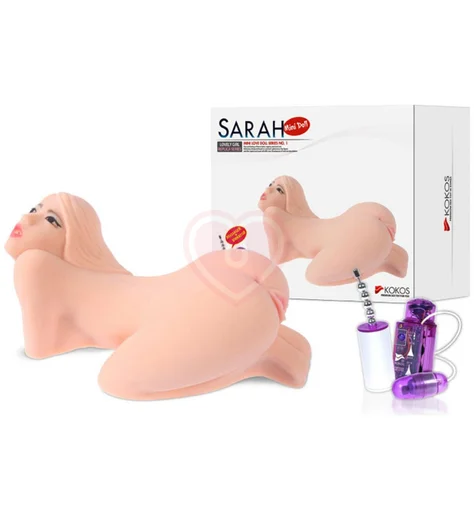 Мастурбатор мини-куколка с 3 отверстиями Kokos Sarah с вибрацией фото 5