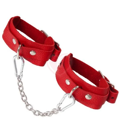 Мини-оковы на ноги со скругленными углами Pecado BDSM красные фото 3