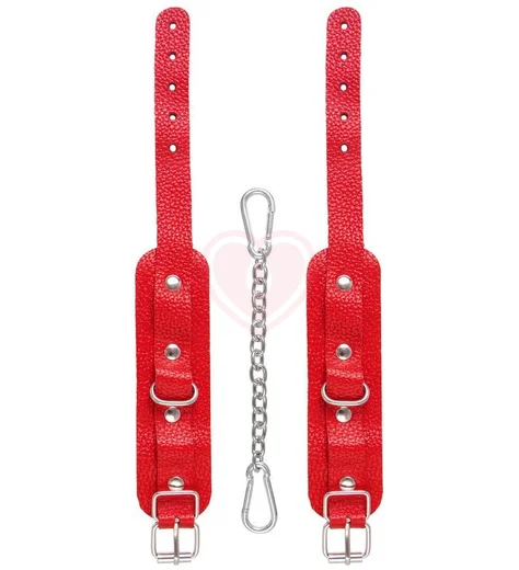 Мини-оковы на ноги со скругленными углами Pecado BDSM красные фото 4