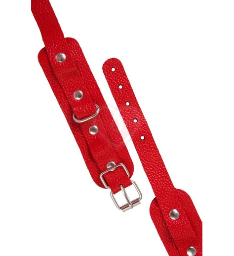 Мини-оковы на ноги со скругленными углами Pecado BDSM красные фото 5