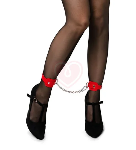 Мини-оковы на ноги со скругленными углами Pecado BDSM красные фото 8