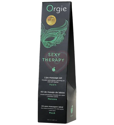 Масло для оральных ласк Orgie Lips Massage Set со вкусом яблока 100 мл фото 4