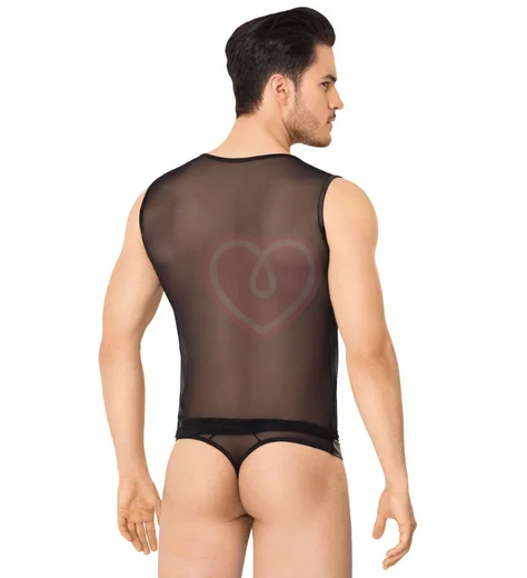 Мужские майка на молнии и трусы с чёрной вставкой фото 2