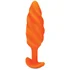 Вибропробка со спиральным рельефом b-Vibe Swirl Texture Plug оранжевая фото 2