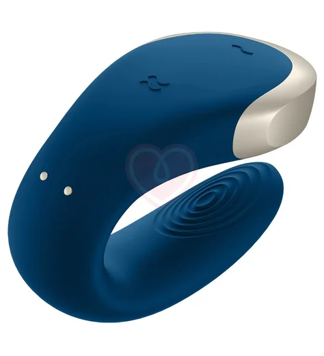 Вибратор для пар Satisfyer Double Love с пультом управления и приложением синий фото 2