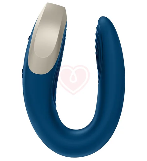 Вибратор для пар Satisfyer Double Love с пультом управления и приложением синий фото 3