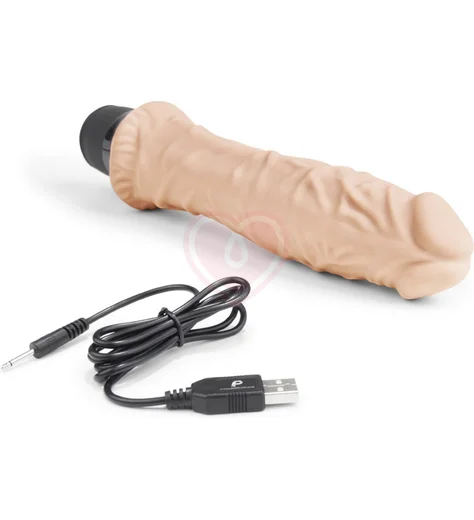 Реалистичный вибратор PowerCocks Girthy 20 см телесный фото 3