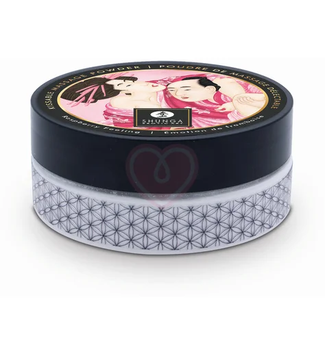 Массажная пудра с перышком Shunga Kissable Massage Powder Малиновое чувство фото 3