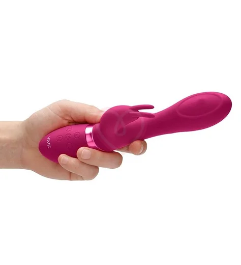 Вибратор Mira с двигающимся шариком и стимулятором клитора розовый фото 4