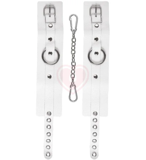 Оковы на ноги с люверсами Pecado BDSM белые фото 5