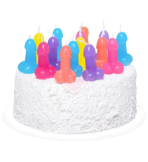 Набор разноцветных свечей в виде члена Pecado BDSM 10 штук фото 3