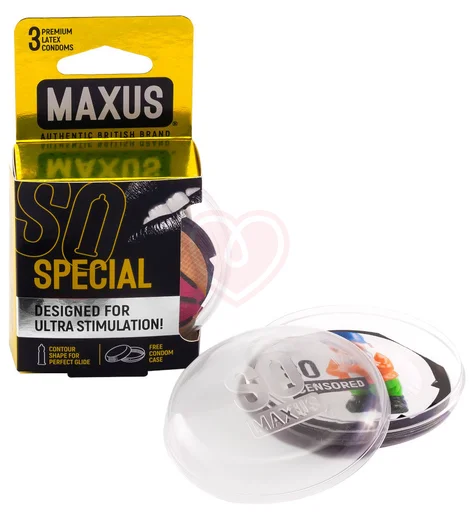 Презервативы с точками и рёбрами Maxus Air Special 3 шт с пластиковым кейсом фото 5