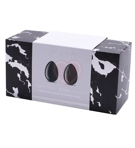 Вагинальные шарики Le Wand Crystal Yoni Eggs чёрный обсидиан фото 6