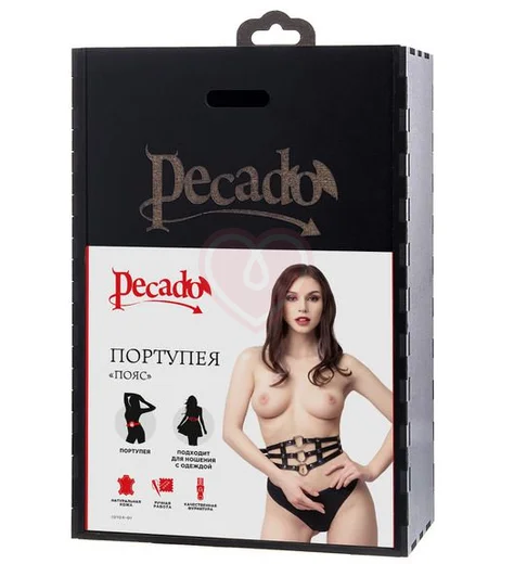 Пояс-портупея с тремя ремнями Pecado BDSM черная фото 7