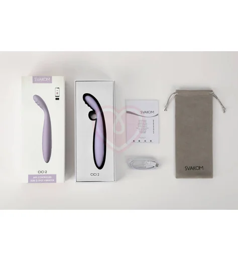 Вибратор с гибкой головкой Svakom Cici 2 с функцией нагрева и стимуляцией зоны G лиловый фото 3