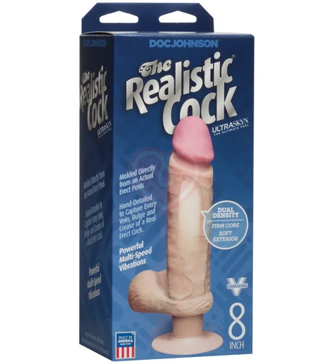 Реалистичный вибратор на присоске Realistic Cocks Ultraskyn 20 см телесный фото 2