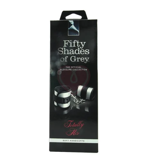 Мягкие атласные наручники '50 оттенков серого' Totally His фото 3