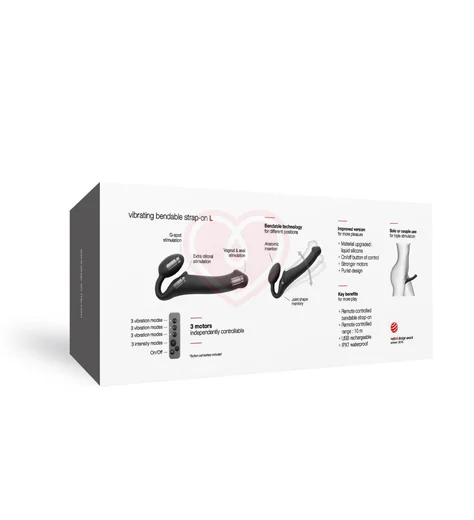 Безремневой страпон с вибрацией и пультом управления Strap-on-me L чёрный фото 9