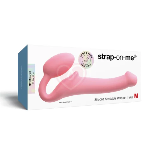 Безремневой гибкий страпон Strap-on-me Bendable M розовый фото 8