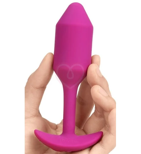 Утяжелённая анальная вибропробка b-Vibe Vibrating Snug Plug 2 малая розовая фото 3