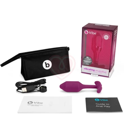 Утяжелённая анальная вибропробка b-Vibe Vibrating Snug Plug 2 малая розовая фото 4