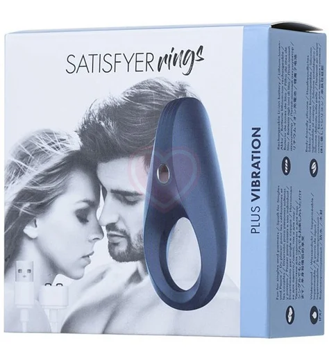 Эрекционное виброкольцо удлинённое Satisfyer Rings синее фото 3