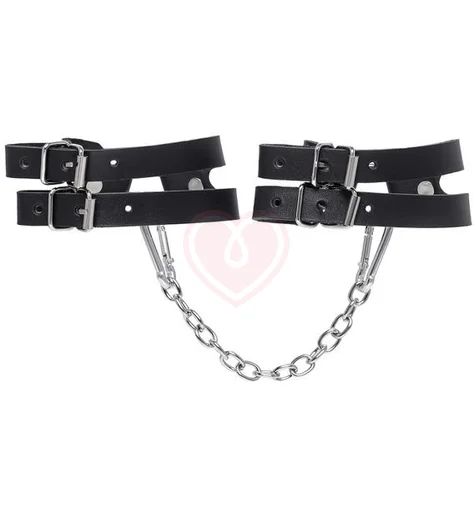 Оковы на ноги из двух ремешков Pecado BDSM черные фото 2