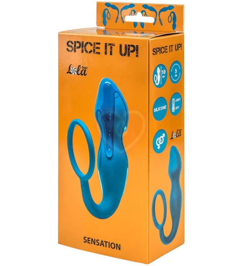 Анальный стимулятор с эрекционными кольцом Spice It Up Sensation синий фото 3