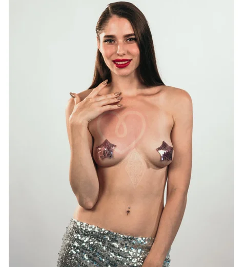 Пэстисы Burlesque Tempest звездочки из пайеток розовые фото 5