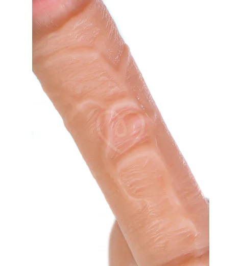 Реалистичный фаллоимитатор на присоске и с мошонкой RealStick Nude Lorn телесный фото 3