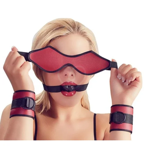 Набор для игр и фиксации Bondage Set чёрно-красный фото 6